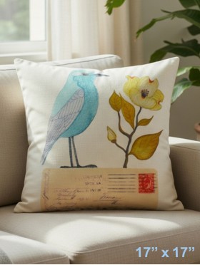 Birds Print Cushion Cover & Filler